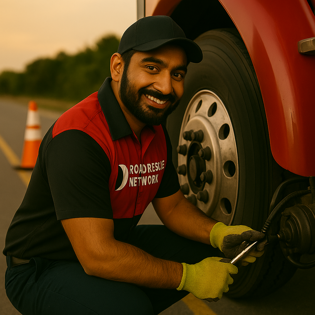Mobile Diesel Mechanic providing air line repair.