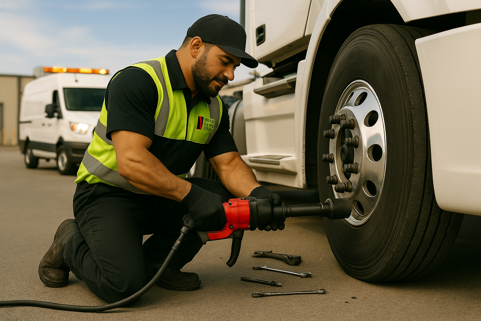 Semi truck tire repair