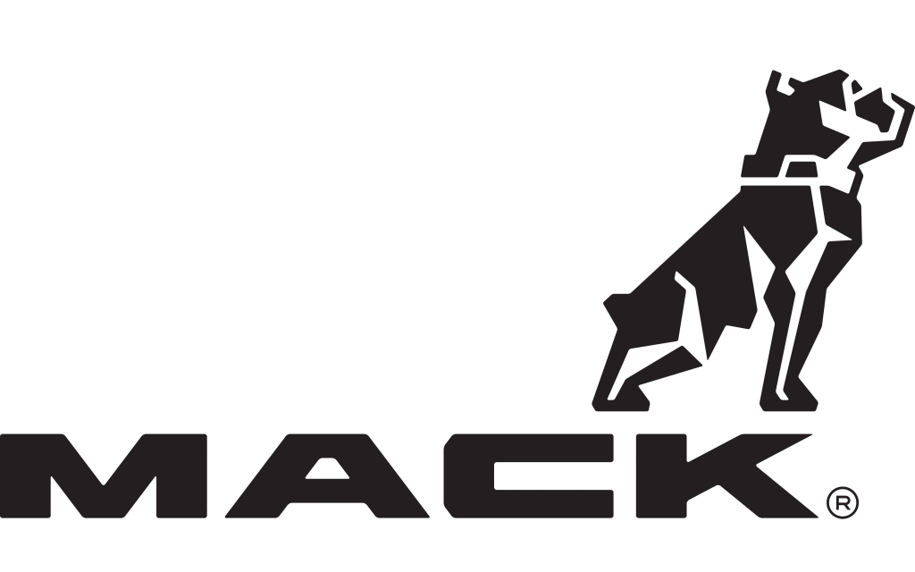 Mack truck logo with bulldog silhouette