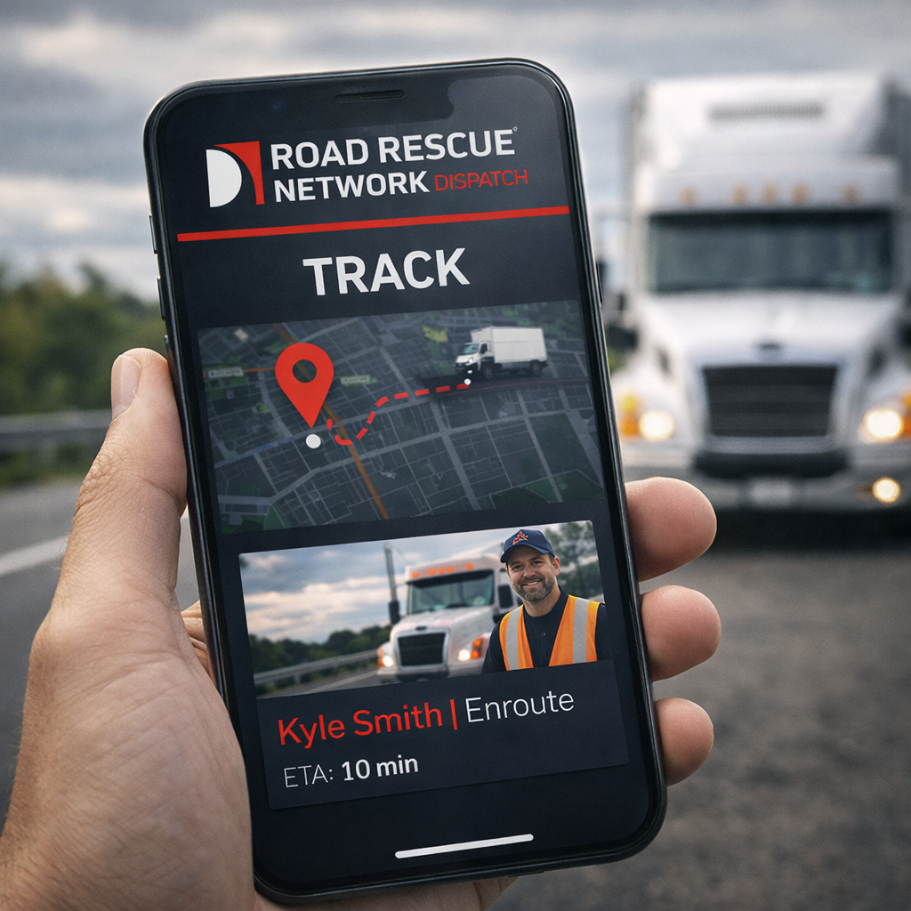 Mobile app tracking truck location